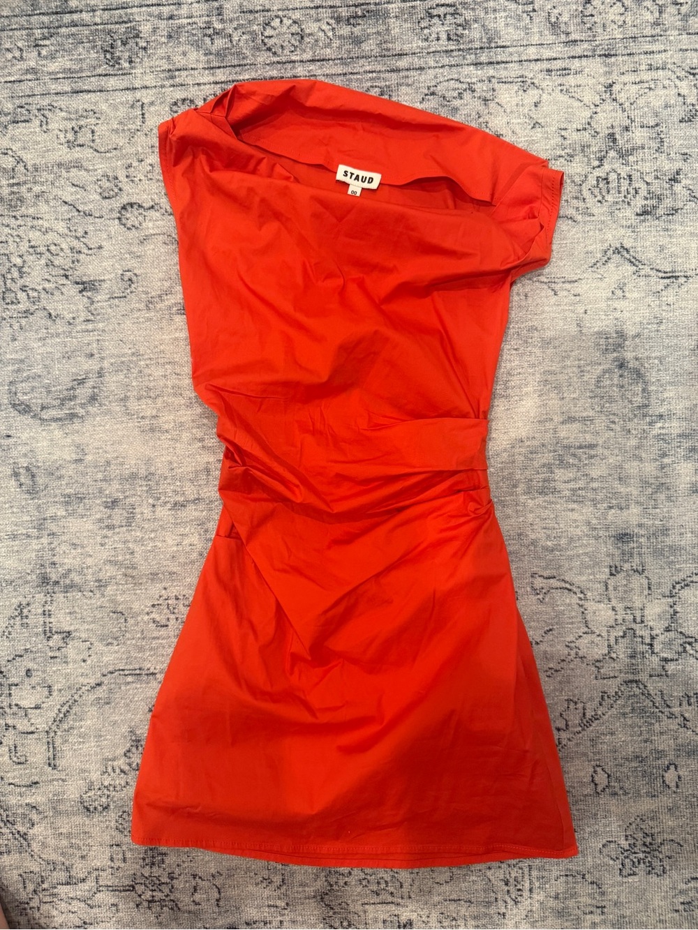 STAUD Red Off-Shoulder Mini Dress